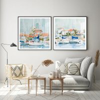 Wall Art - Beach Town Summer (2 sets)- Canvas Prints-Poster Prints - Image 3