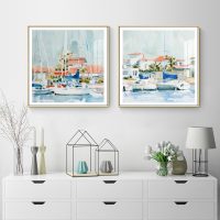 Wall Art - Beach Town Summer (2 sets)- Canvas Prints-Poster Prints