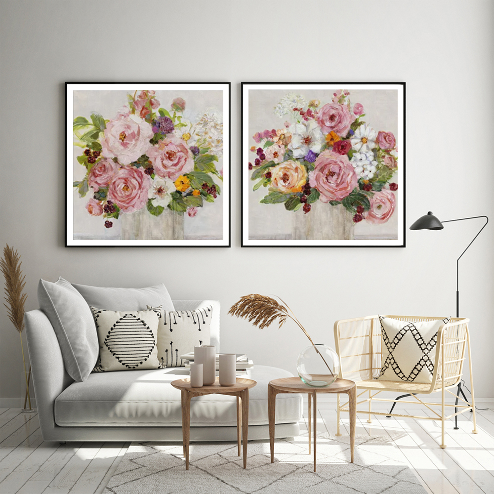 Wall Art - Becoming Blush (2 sets)- Canvas Prints-Poster Prints - Art ...