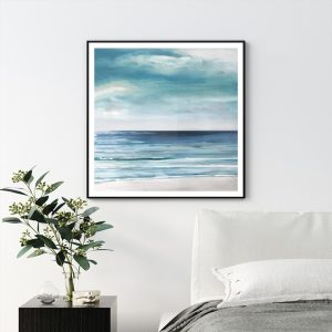 Wall Art - Blue Silver Shore - Canvas Prints-Poster Prints