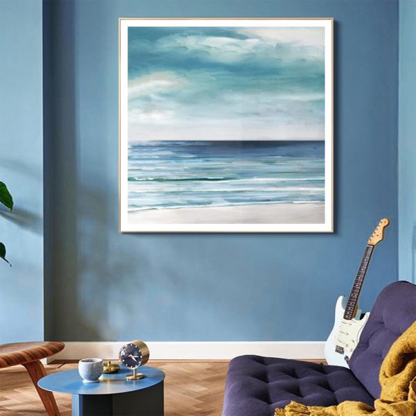 Wall Art - Blue Silver Shore - Canvas Prints-Poster Prints - Image 3