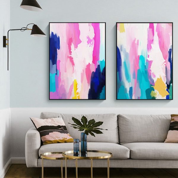 Wall art - Colorful Brushstrokes (2 sets)- Canvas Prints- Poster Prints - Image 2