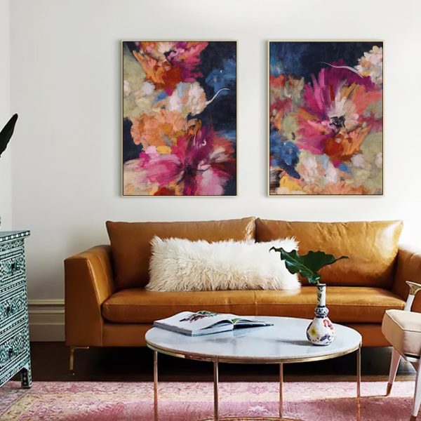 Wall art - Abstract Floral (2 sets)- Canvas Prints- Poster Prints - Image 2