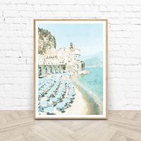 Wall Art - Atrani Salerno Watercolor Wall Art - Canvas Prints-Poster Prints