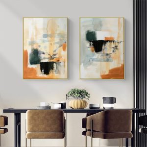 Wall art - Orange Abstract (2 sets)- Canvas Prints- Poster Prints