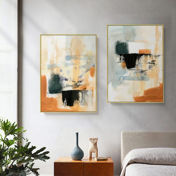 Wall art - Orange Abstract (2 sets)- Canvas Prints- Poster Prints - Image 3