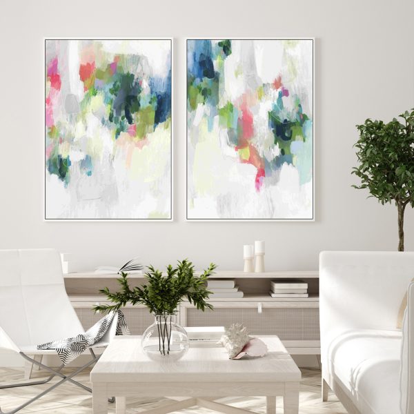 Wall art - Raspberry & Teal (2 sets)- Canvas Prints- Poster Prints - Image 2
