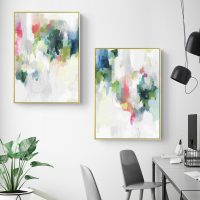 Wall art - Raspberry & Teal (2 sets)- Canvas Prints- Poster Prints
