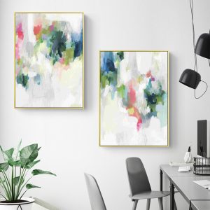 Wall art - Raspberry & Teal (2 sets)- Canvas Prints- Poster Prints