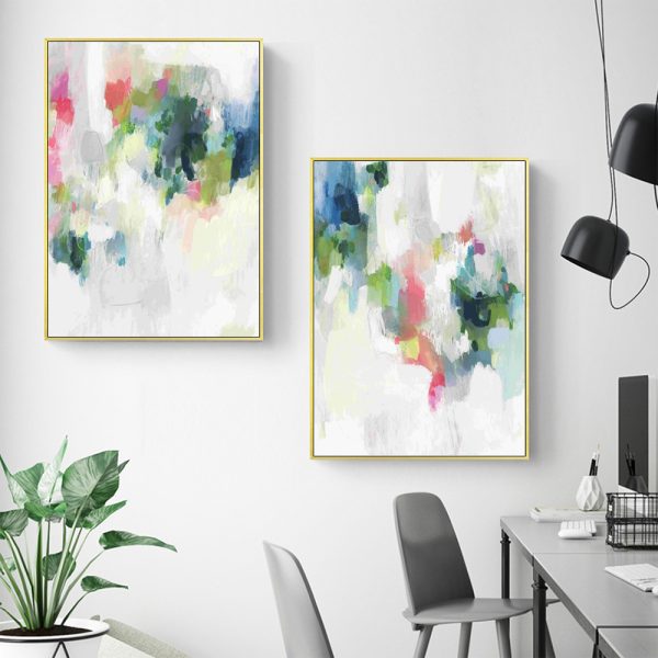 Wall art - Raspberry & Teal (2 sets)- Canvas Prints- Poster Prints