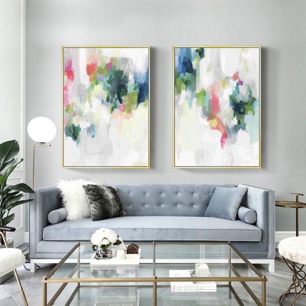 Wall art - Raspberry & Teal (2 sets)- Canvas Prints- Poster Prints - Image 3