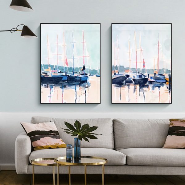 Wall art - Boat club 2 sets (2 sets)- Canvas Prints- Poster Prints