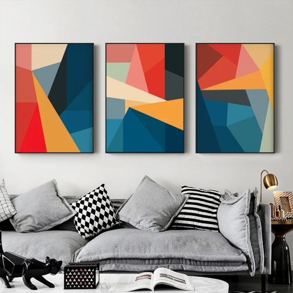 Wall Art - Abstract Color Block (3 Sets) - Poster Prints -Canvas Prints - Image 2