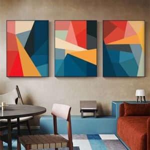 Wall Art - Abstract Color Block (3 Sets) - Poster Prints -Canvas Prints