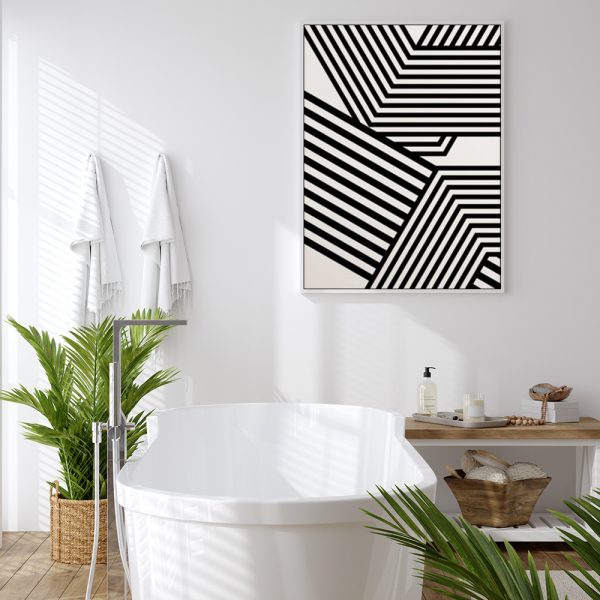 Wall Art - Abstract black white line - Canvas Prints-Poster Prints - Image 2