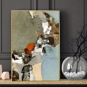 Wall Art - Abstract Beige Green Blue - Canvas Prints-Poster Prints