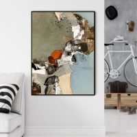 Wall Art - Abstract Beige Green Blue - Canvas Prints-Poster Prints - Image 3