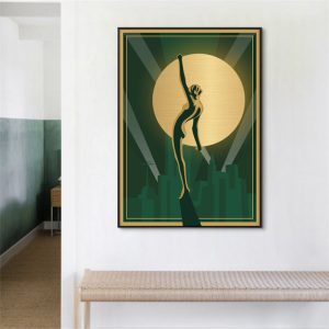 Wall Art - Black Gold Female - Canvas Prints-Poster Prints