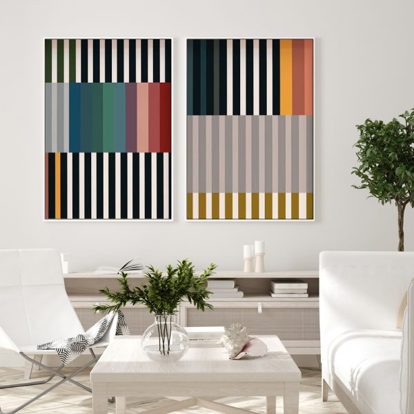 Wall art - Line art Colorful (2 sets)- Canvas Prints- Poster Prints - Image 2