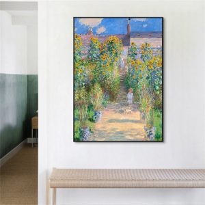 Wall Art - Little Girl on Path of Flowers - Canvas Prints-Poster Prints