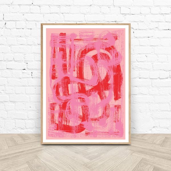 Wall Art - Modern Pink Red - Canvas Prints-Poster Prints - Image 3