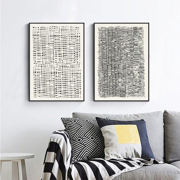 Wall art - Beige Creme Neutral Modern Art (2 sets)- Canvas Prints- Poster Prints - Image 3