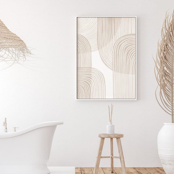 Wall Art - Beige Geometric - Canvas Prints-Poster Prints - Image 2