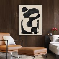 Wall Art - Black Beige Geometric - Canvas Prints-Poster Prints