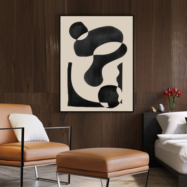 Wall Art - Black Beige Geometric - Canvas Prints-Poster Prints
