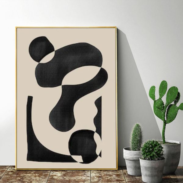 Wall Art - Black Beige Geometric - Canvas Prints-Poster Prints - Image 2