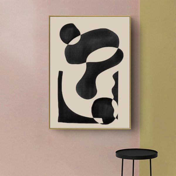 Wall Art - Black Beige Geometric - Canvas Prints-Poster Prints - Image 3