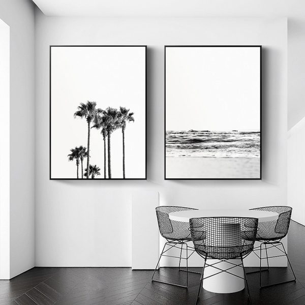 Wall art - Black and White Coastal (2 sets)- Canvas Prints- Poster Prints