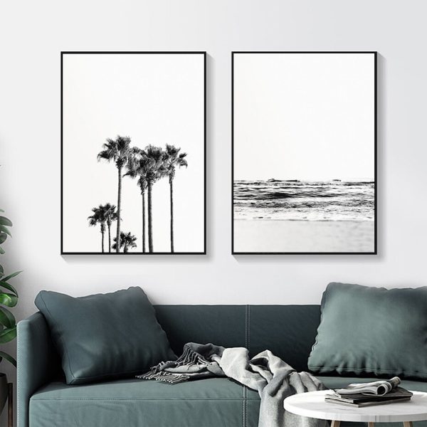 Wall art - Black and White Coastal (2 sets)- Canvas Prints- Poster Prints - Image 2