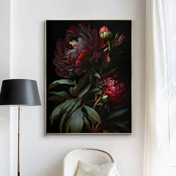 Wall Art - Red Peony Flower - Canvas Prints-Poster Prints - Image 2