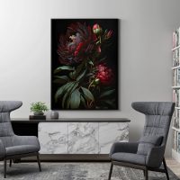 Wall Art - Red Peony Flower - Canvas Prints-Poster Prints - Image 3