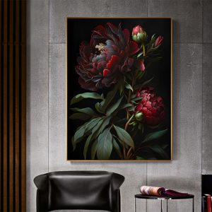 Wall Art - Red Peony Flower - Canvas Prints-Poster Prints