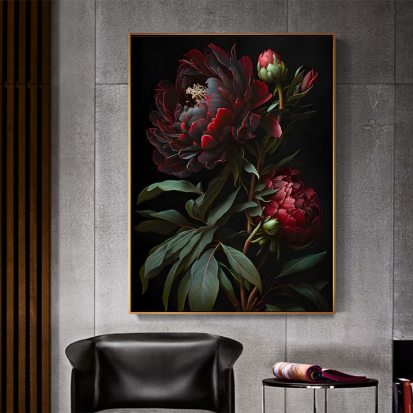Wall Art - Red Peony Flower - Canvas Prints-Poster Prints