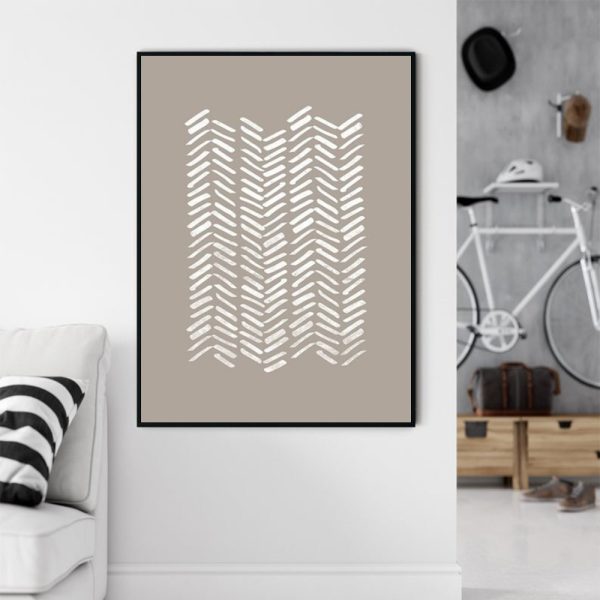 Wall Art - White Grey Abstract - Canvas Prints-Poster Prints - Image 3