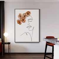 Wall Art - Abstract Woman with Flowers - Canvas Prints-Poster Prints - Image 3