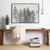 Wall Art - Antique Pine Tree Forest Sketch - Canvas Prints-Poster Prints - Image 3