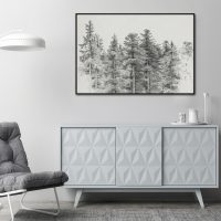 Wall Art - Antique Pine Tree Forest Sketch - Canvas Prints-Poster Prints