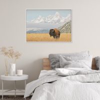 Wall Art - Bison with Teton Mountains - Canvas Prints-Poster Prints - Image 2