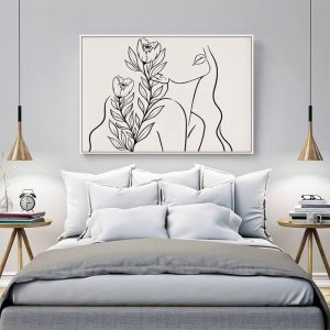 Wall Art - Face and Flowers - Canvas Prints-Poster Prints