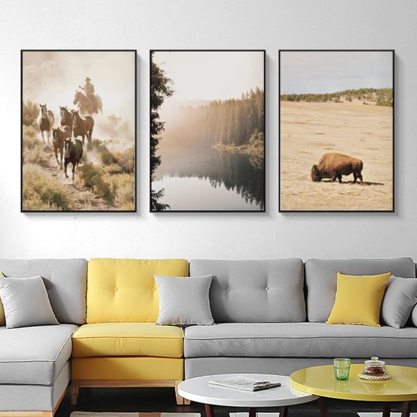 Wall Art - Rustic Western (3 sets) - Canvas Prints-Poster Prints - Image 3