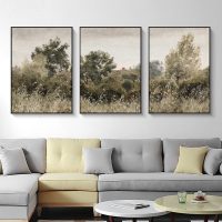 Wall Art - Vintage Neutral Landscape (3 Sets) - Poster Prints -Canvas Prints
