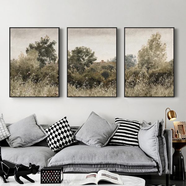 Wall Art - Vintage Neutral Landscape (3 Sets) - Poster Prints -Canvas Prints - Image 2