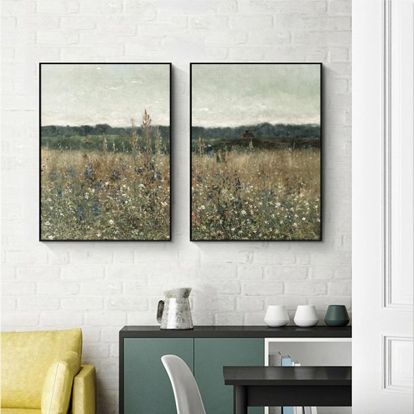 Wall art - Wildflower Field (2 sets)- Canvas Prints- Poster Prints