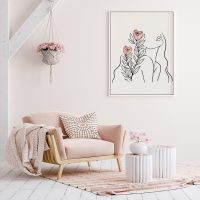 Wall Art - Woman With Flowers- Canvas Prints-Poster Prints - Image 2
