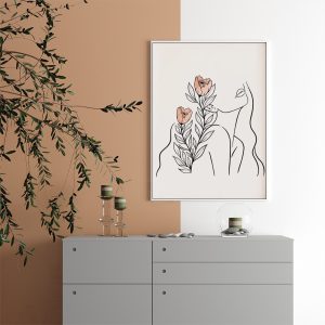 Wall Art - Woman With Flowers- Canvas Prints-Poster Prints