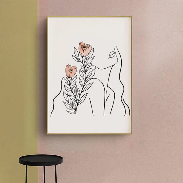 Wall Art - Woman With Flowers- Canvas Prints-Poster Prints - Image 3